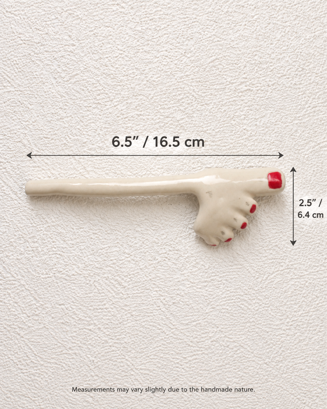 Foot-Shaped Ceramic Straw with Red Toenails