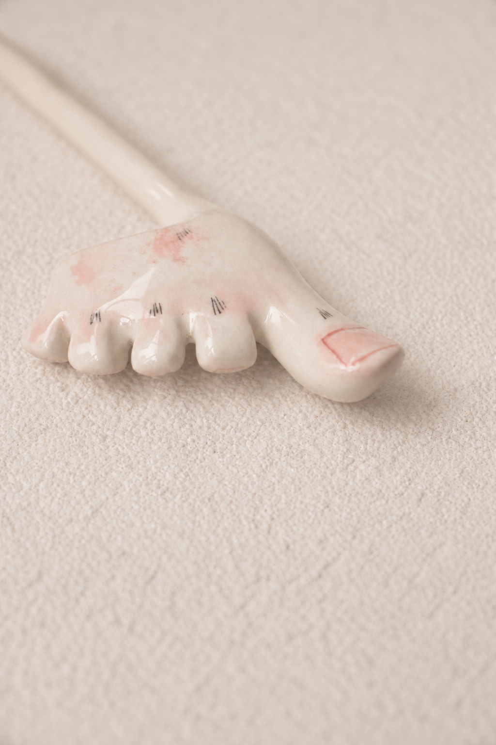 Foot-Shaped Ceramic Straw