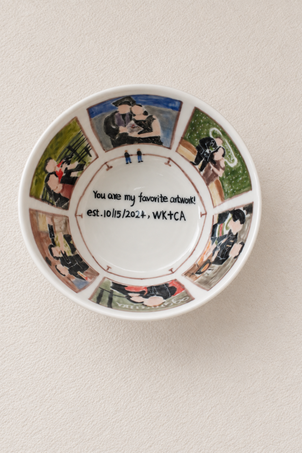 4.5in Custom Hand-Painted Memory Bowl from Your Photos