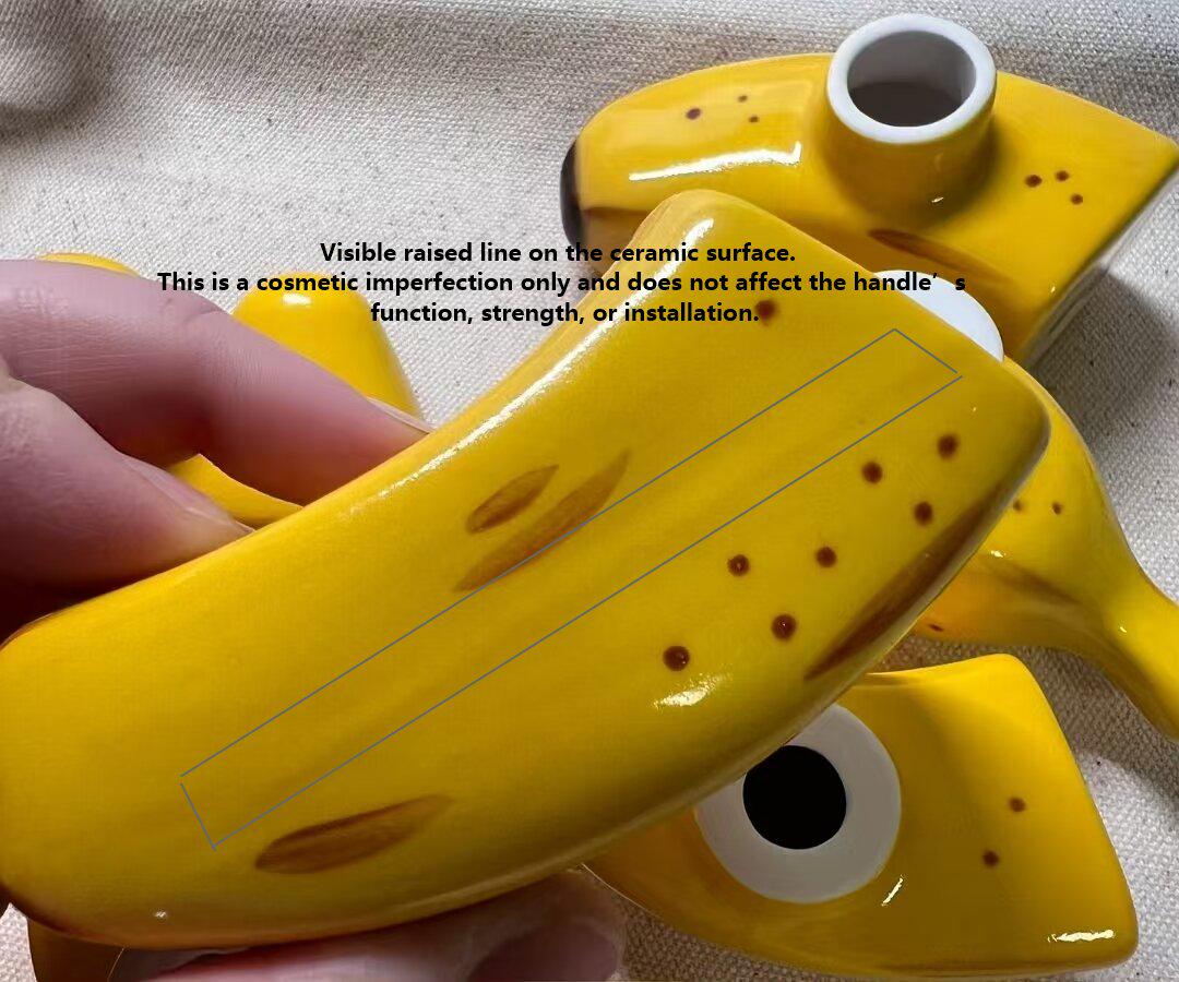 Banana-Shaped Ceramic Cabinet Handle