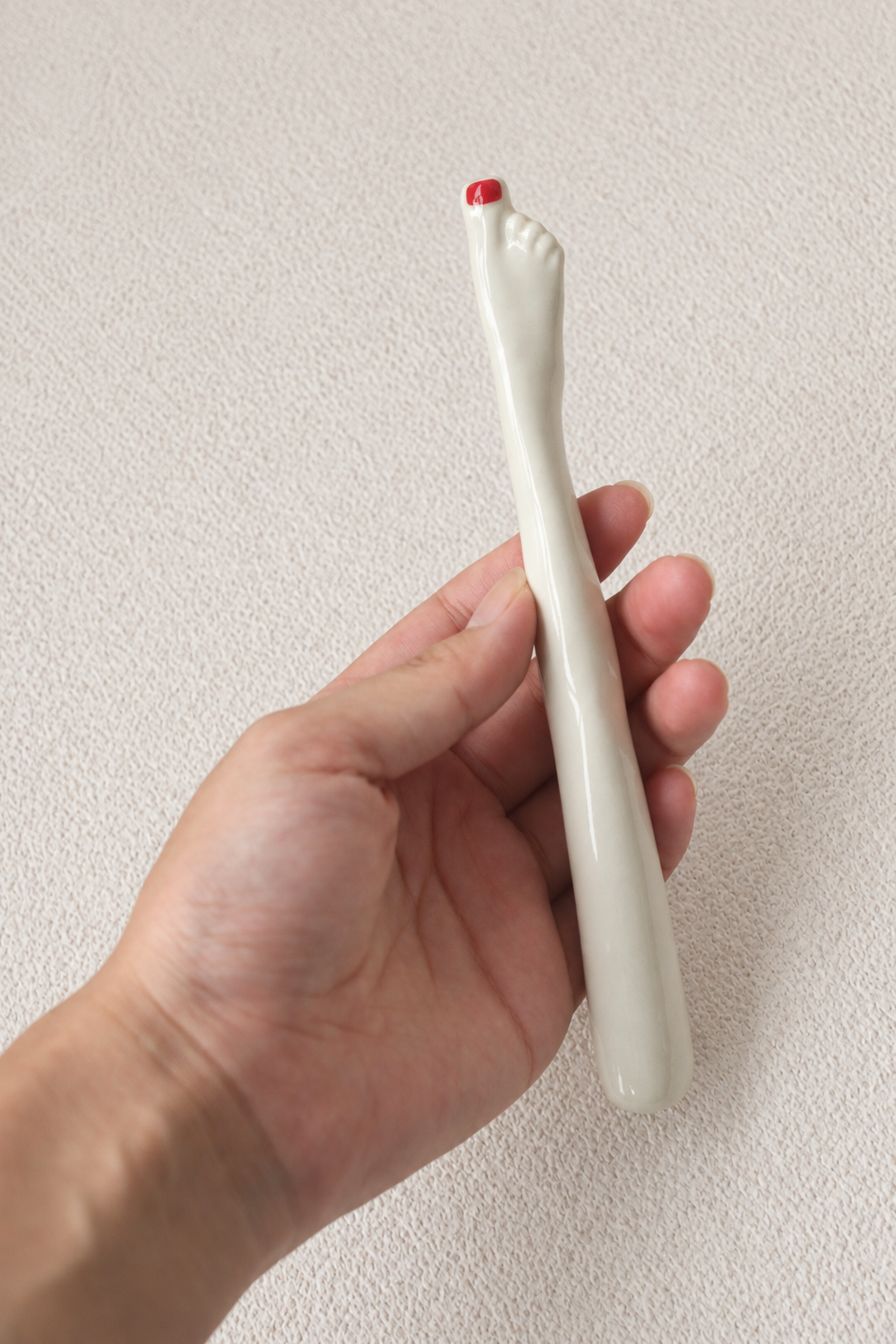 Leg-Shaped Ceramic Straw