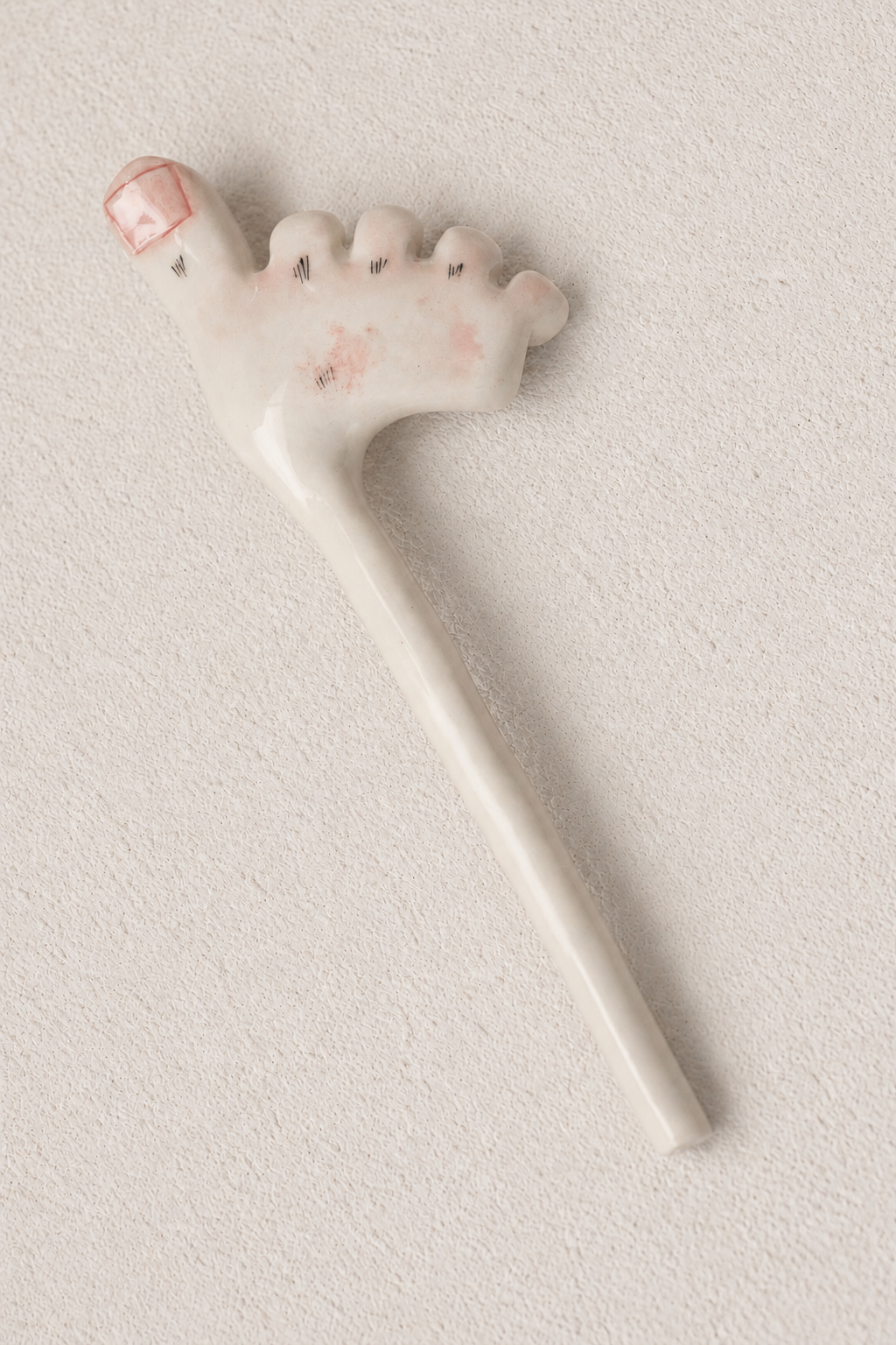 Foot-Shaped Ceramic Straw