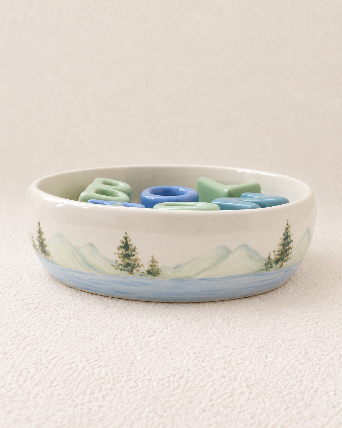 Hand-Painted Personalized Slow Feeder Dog Bowl