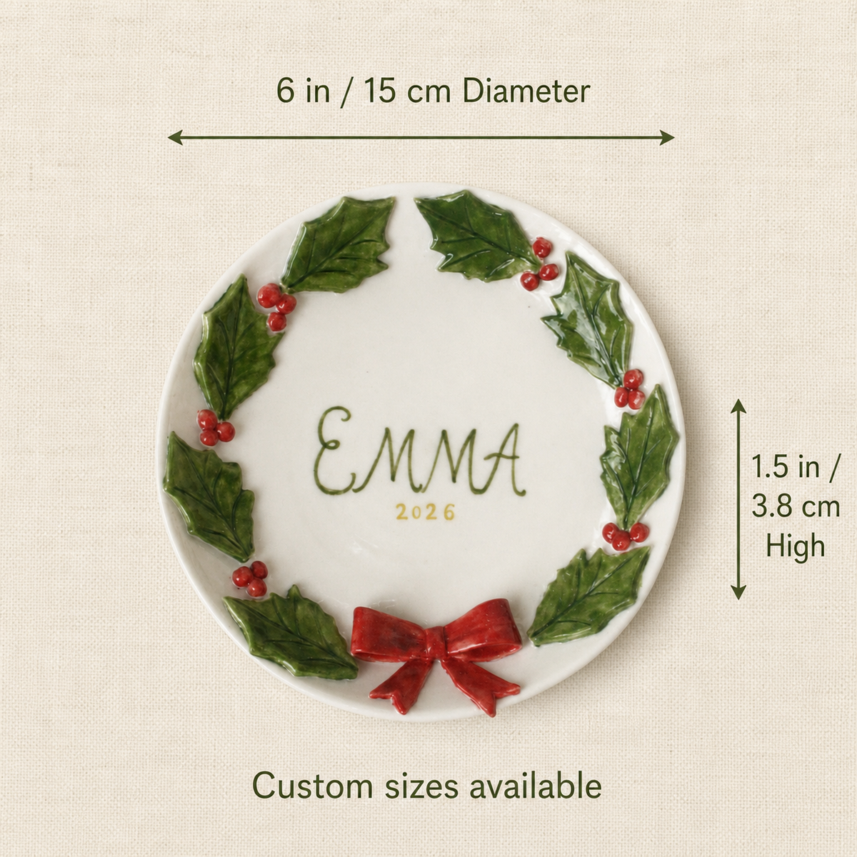 Personalized Christmas Plate with Name