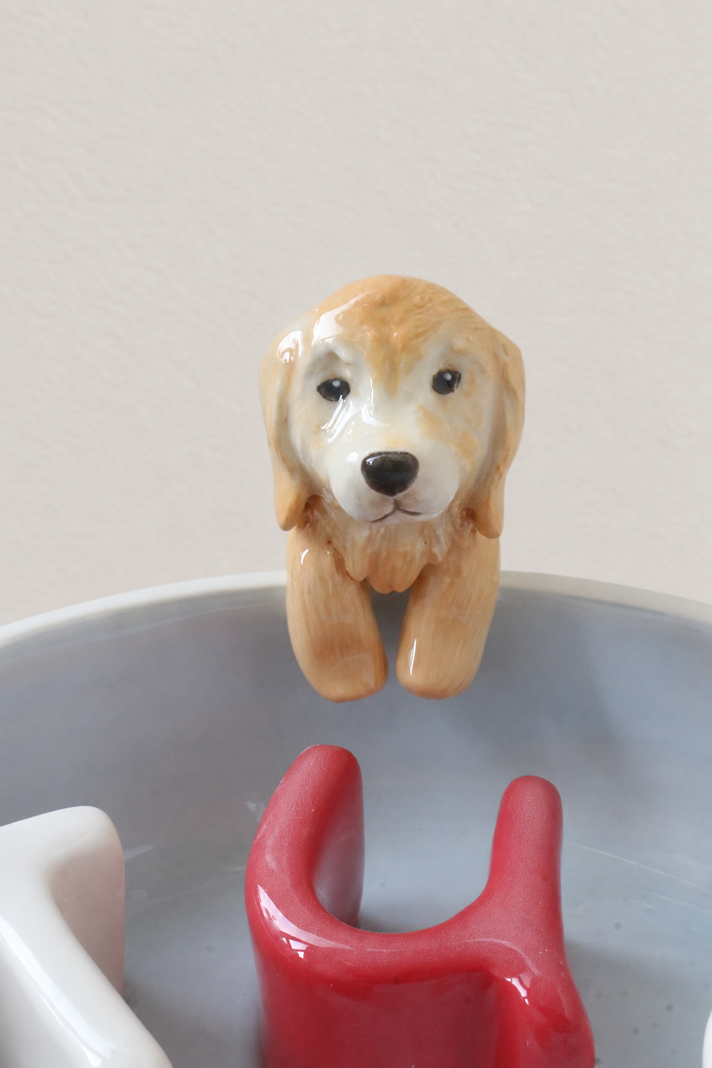 Custom Ceramic Slow Feeder & Water Bowl Set with Pet Sculpture