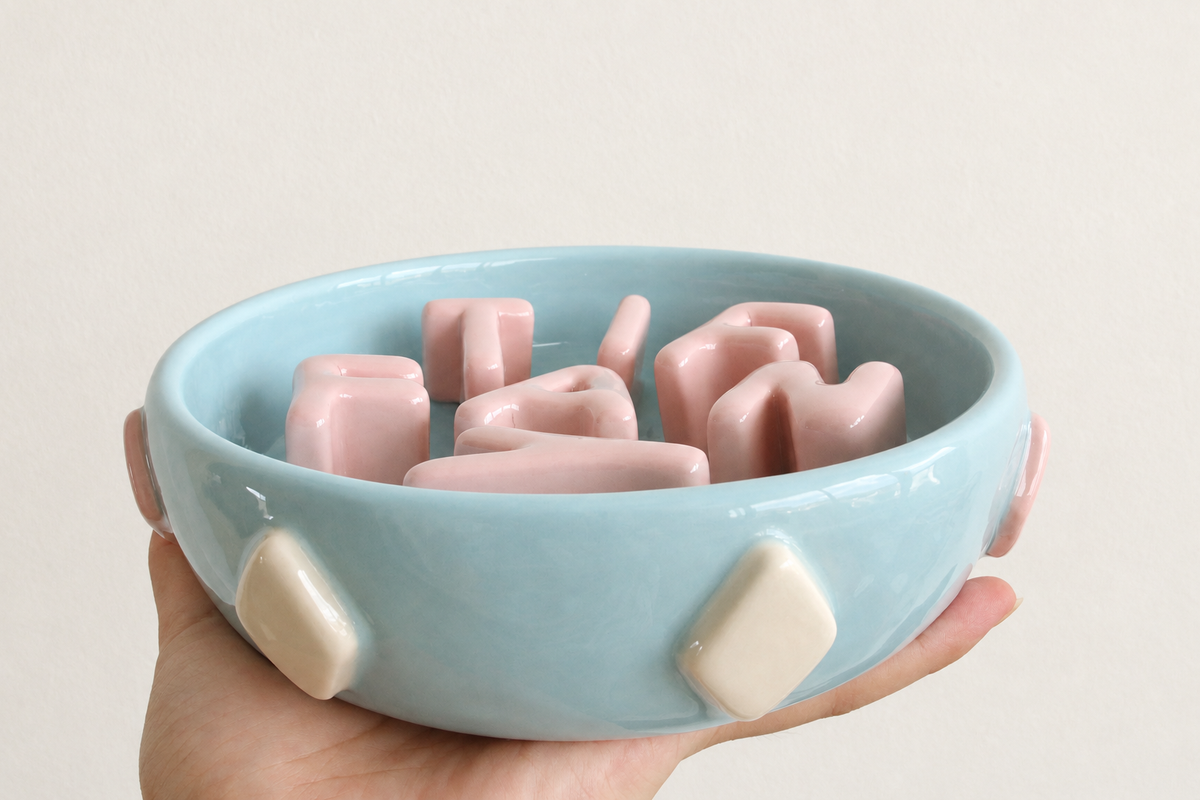 Custom Slow Feeder Dog Bowl with 3D Details