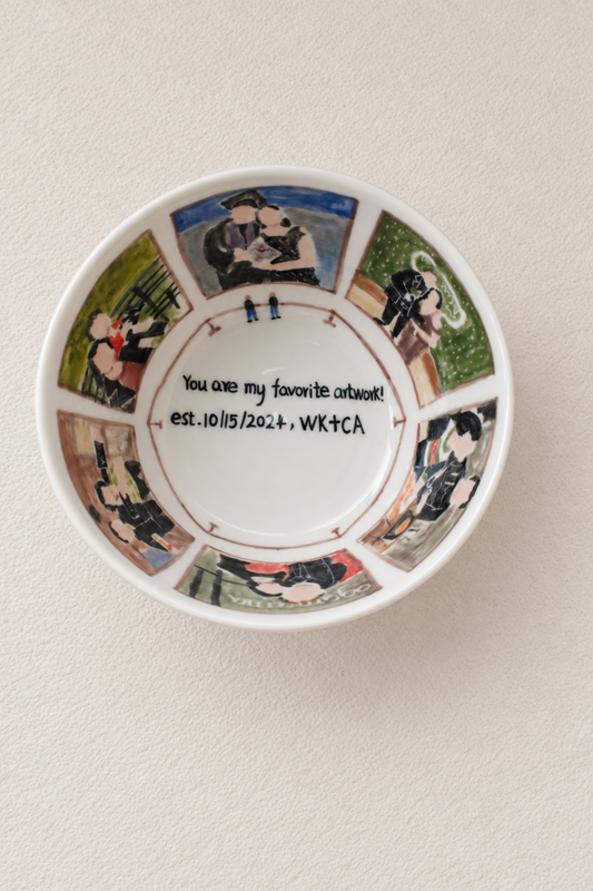 4.5in Custom Hand-Painted Memory Bowl from Your Photos