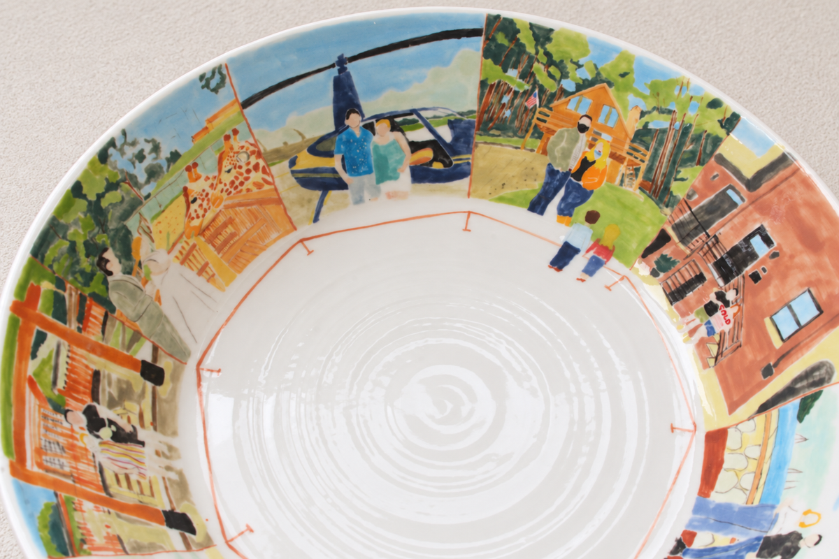 10in Custom Hand-Painted Memory Bowl from Your Photos