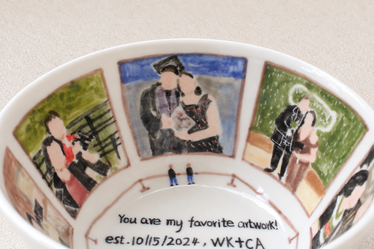 4.5in Custom Hand-Painted Memory Bowl from Your Photos