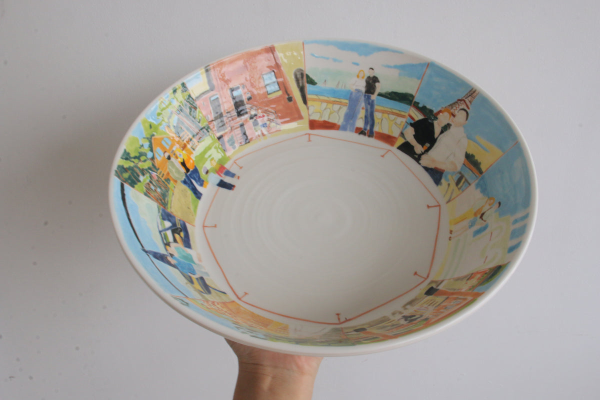 10in Custom Hand-Painted Memory Bowl from Your Photos