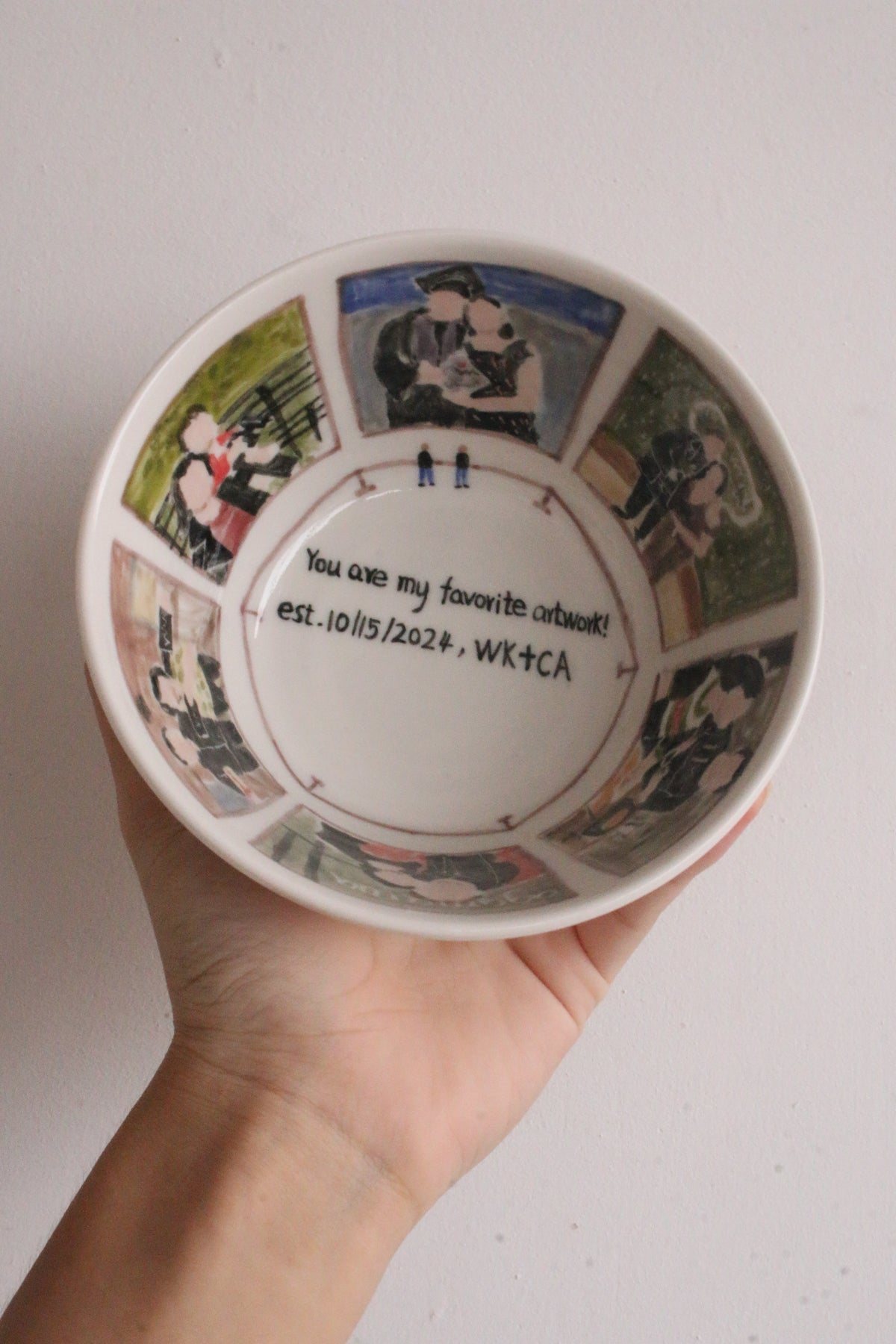 4.5in Custom Hand-Painted Memory Bowl from Your Photos