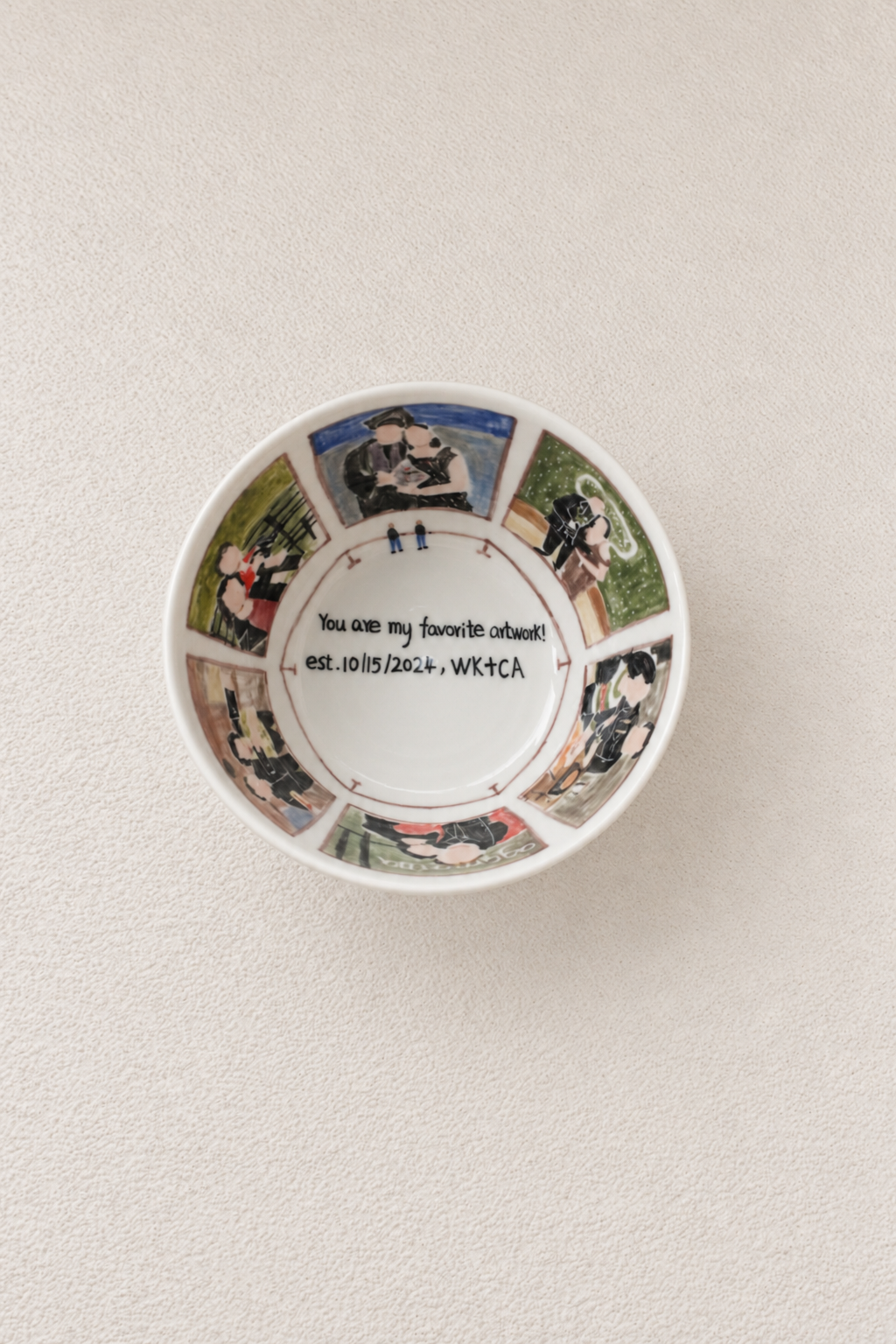 4.5in Custom Hand-Painted Memory Bowl from Your Photos