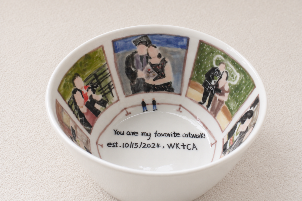 4.5in Custom Hand-Painted Memory Bowl from Your Photos