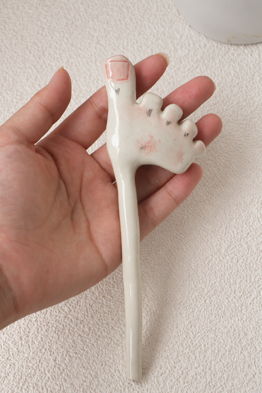 Foot-Shaped Ceramic Straw