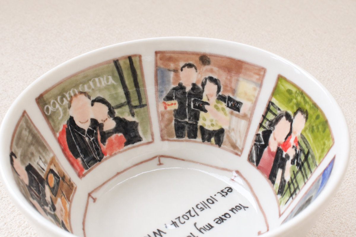 4.5in Custom Hand-Painted Memory Bowl from Your Photos