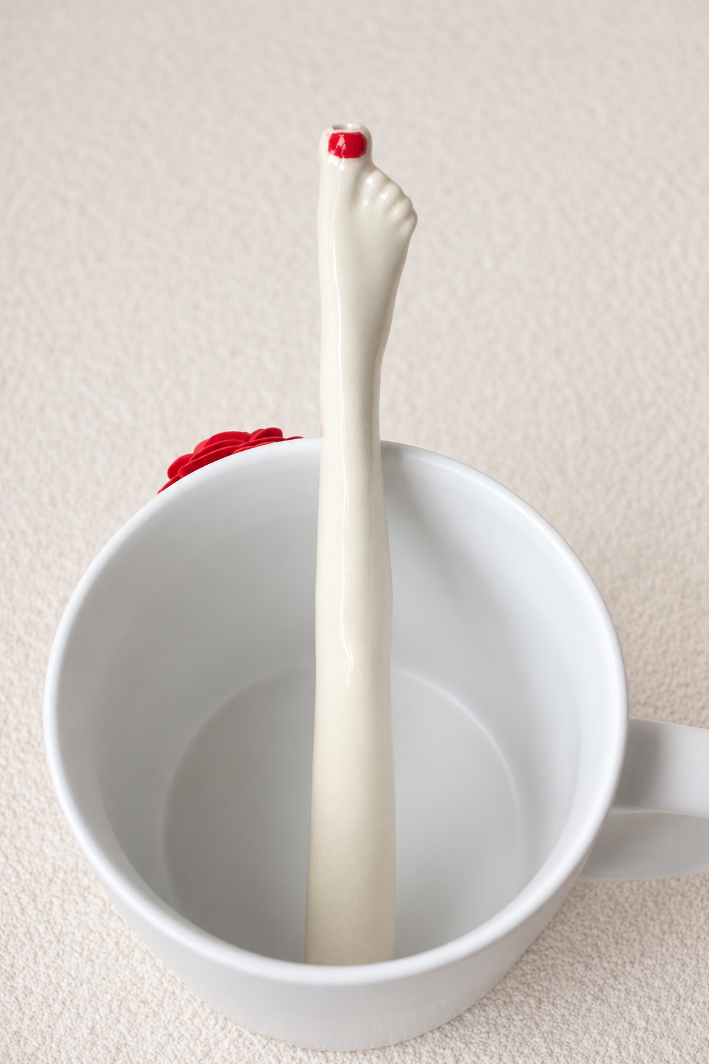 Leg-Shaped Ceramic Straw