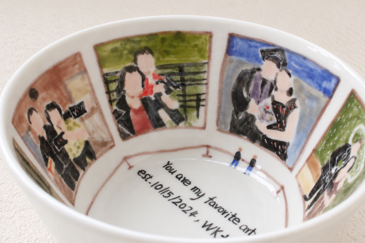 4.5in Custom Hand-Painted Memory Bowl from Your Photos