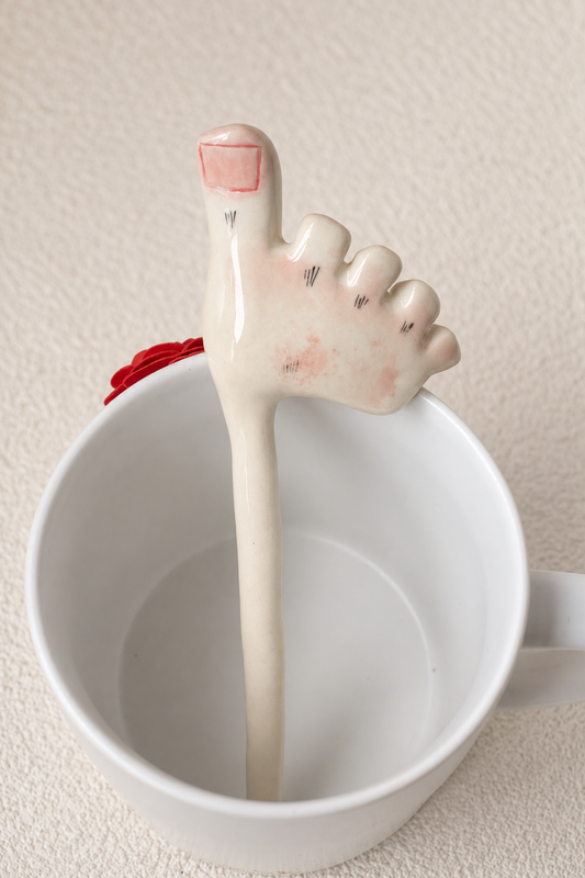 Foot-Shaped Ceramic Straw